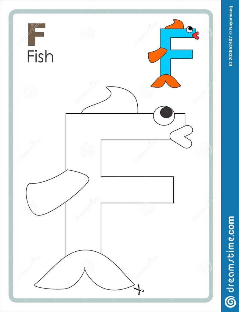 Alphabet Picture Letter F Colouring Page Fish Craft Stock Illustration Illustration Of Isolated Craft 203662407
