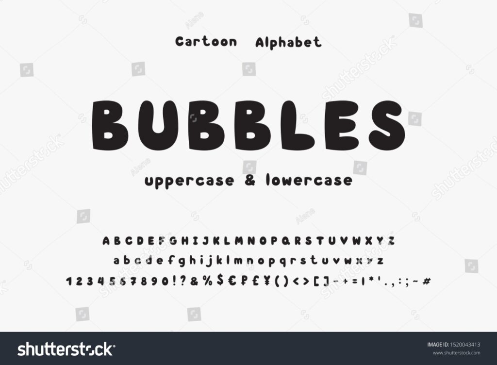 Bubble Vector Alphabet Uppercase Lowercase English Stock Vector Royalty Free 1520043413 Shutterstock