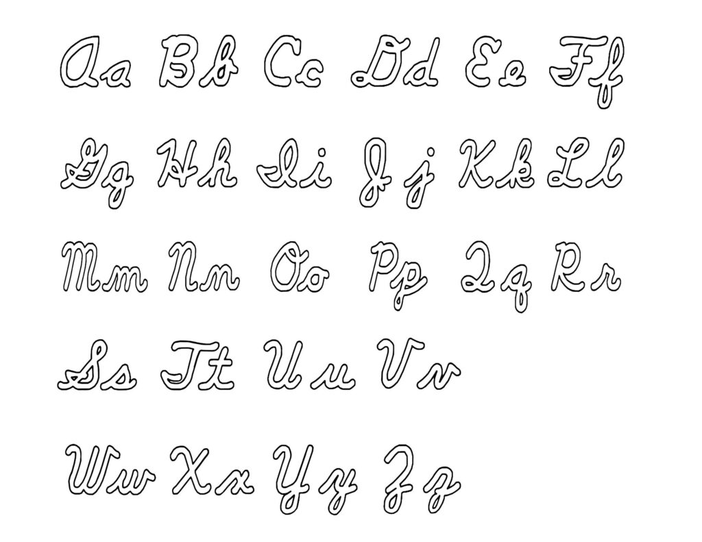 Capital And Lowercase Letters Charts Activity Shelter Cursive Bubble Letters Cursive Alphabet Chart Alphabet Coloring Pages