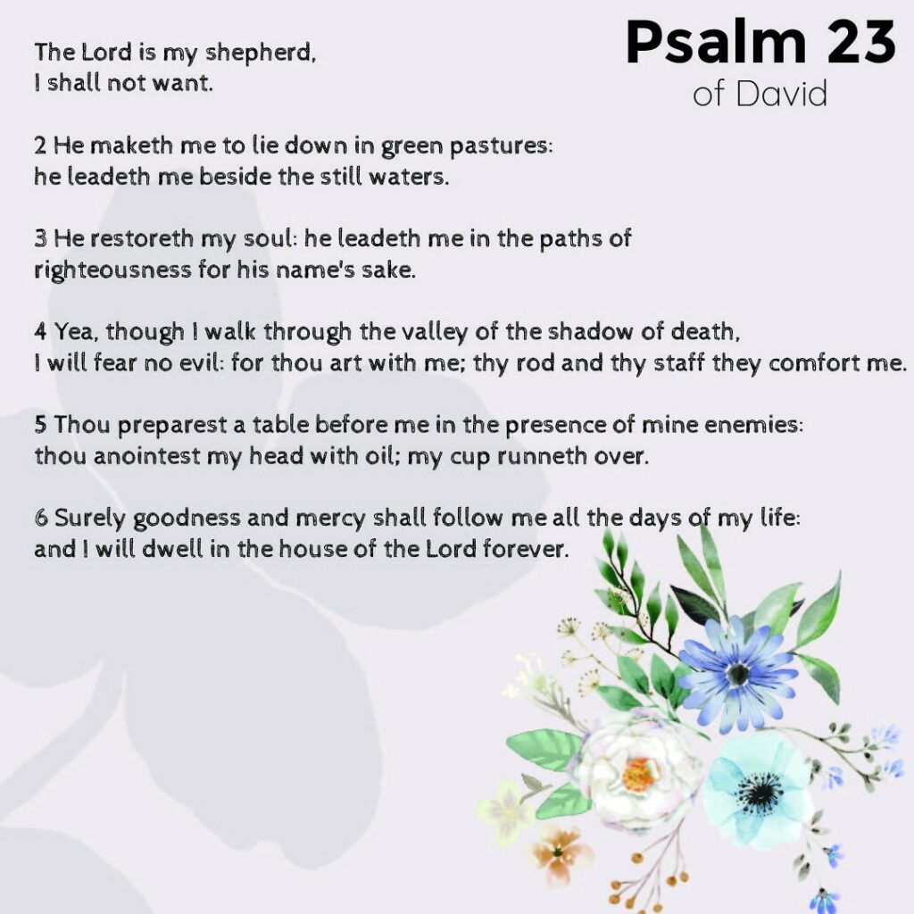 10 Best 23 Psalms Prayer Printable Printablee