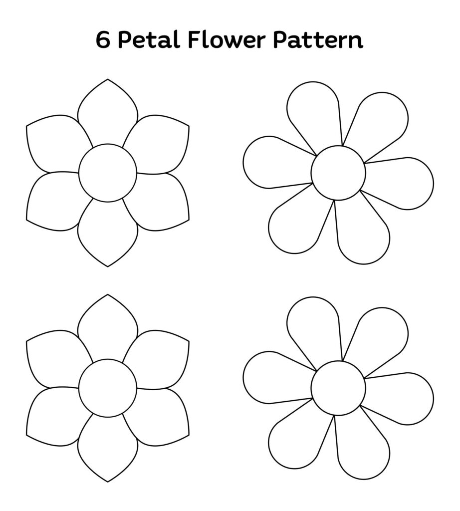 5 Petal Flower Template Free Printable