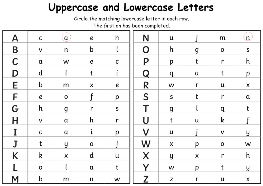 Free Printable Uppercase And Lowercase Letters Worksheets Pdf Free 