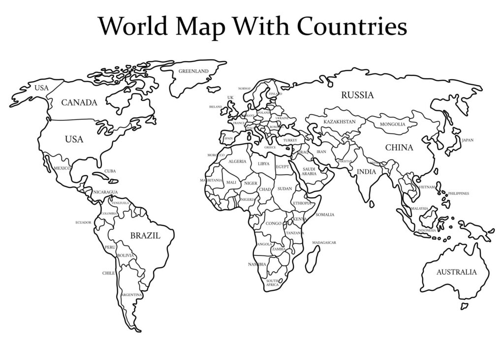 Free Printable World Map With Countries Labeled Pdf