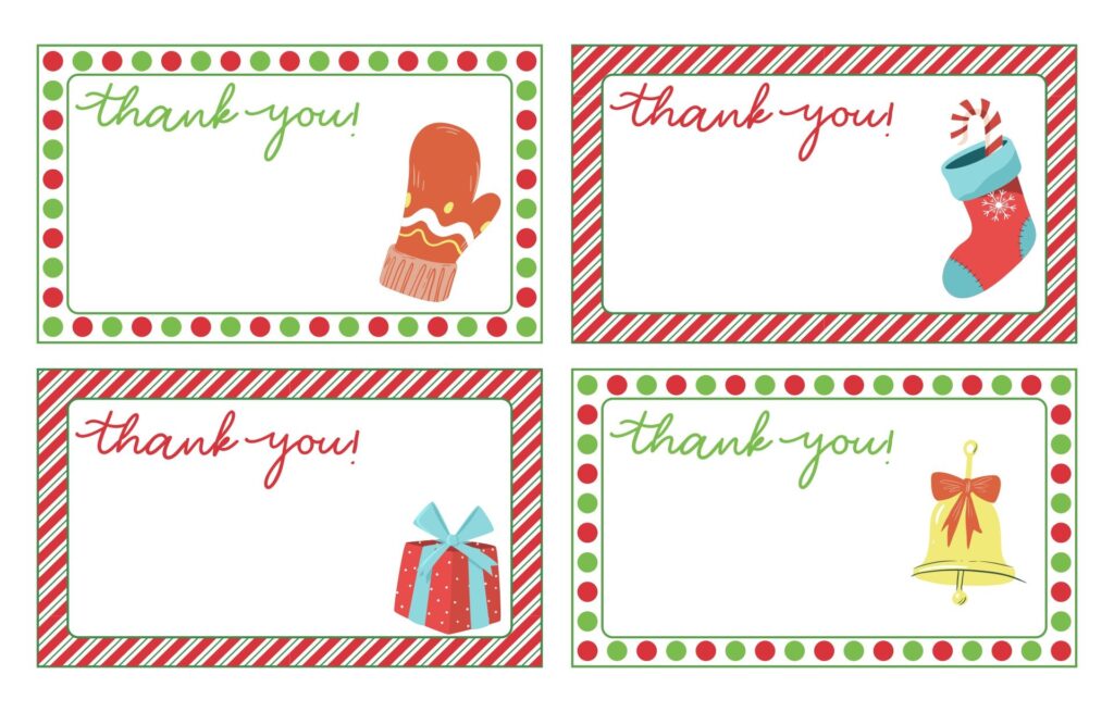 10 Best Christmas Thank You Cards Free Printables Printablee