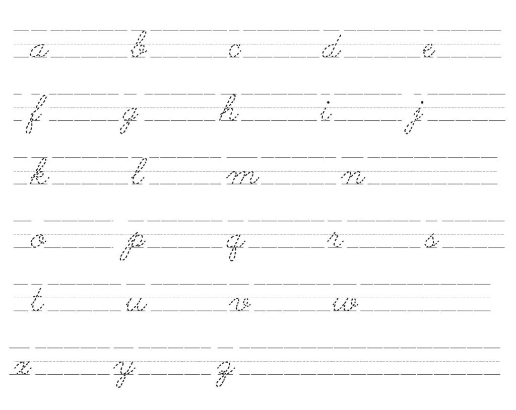 Free Printable Cursive Worksheets