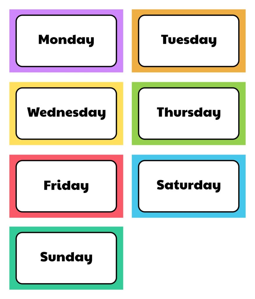 10 Best Days Of The Week Printables Printablee