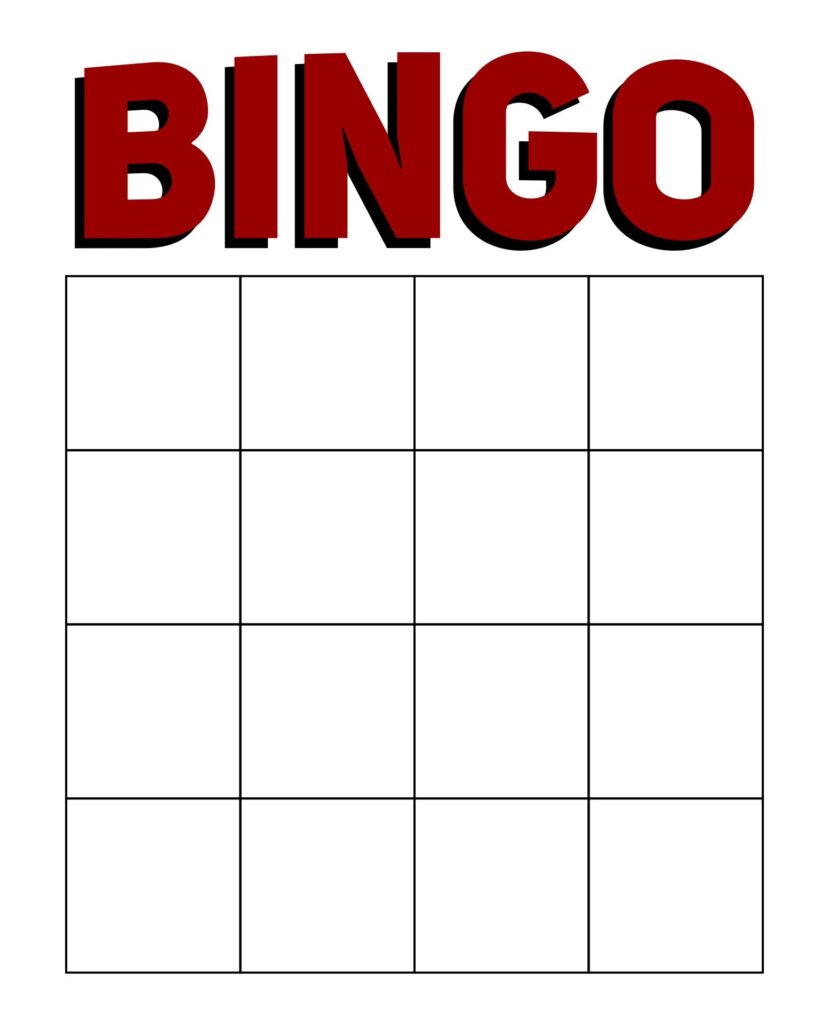 Bingo Templates Free Printable