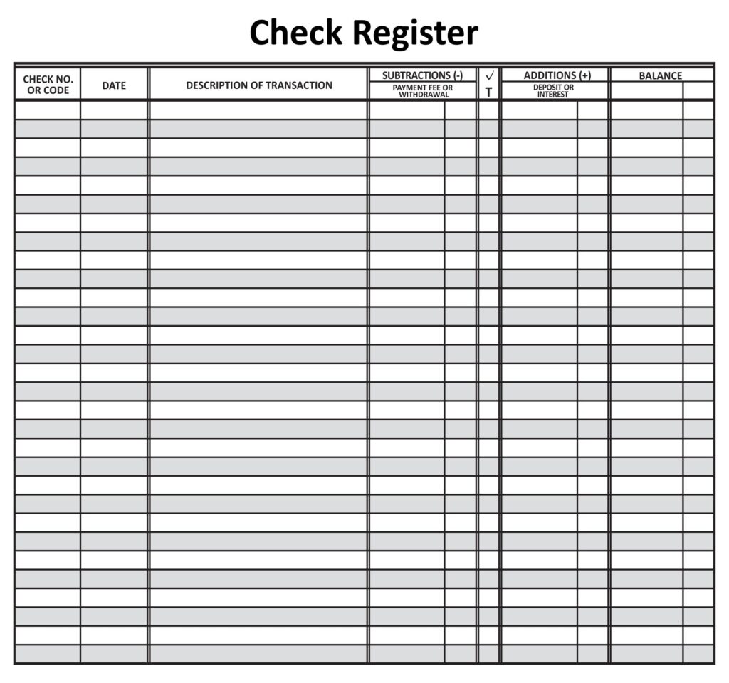 10 Best Free Printable Check Register Printablee