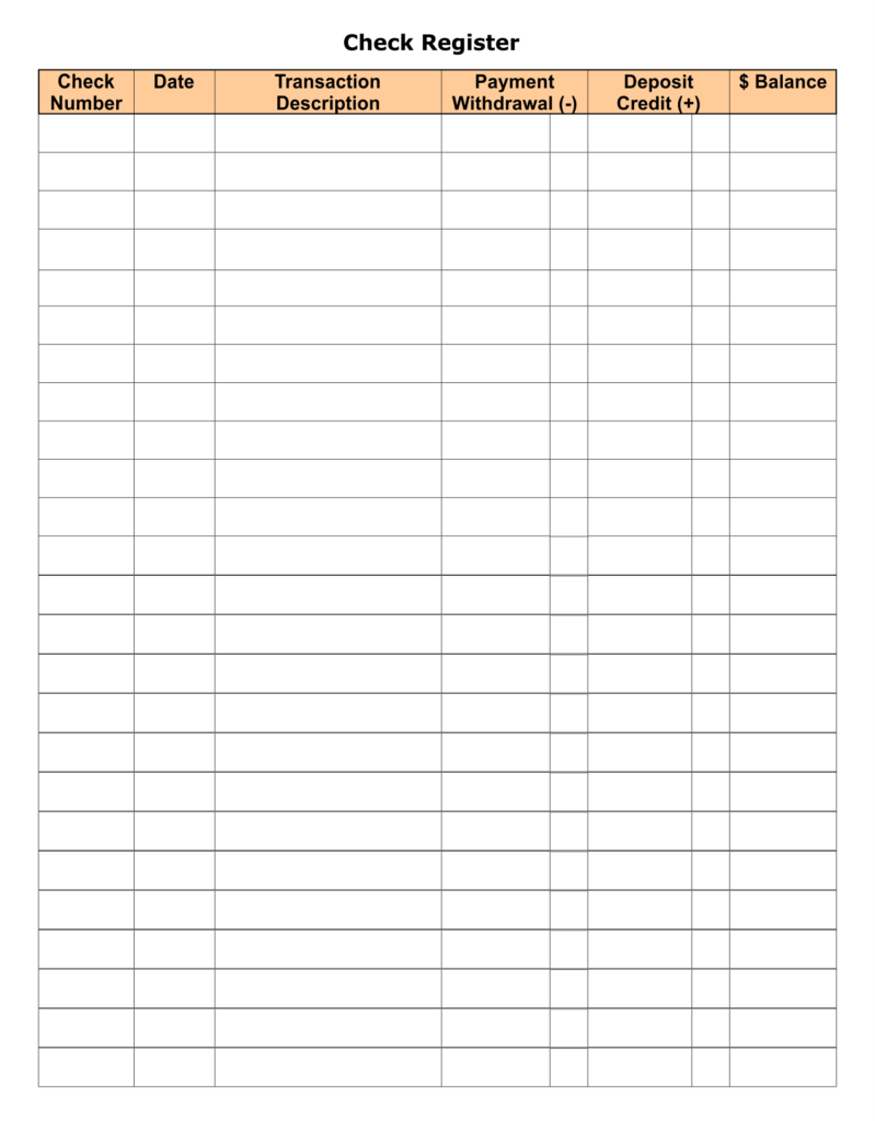 10 Best Free Printable Check Register Printablee