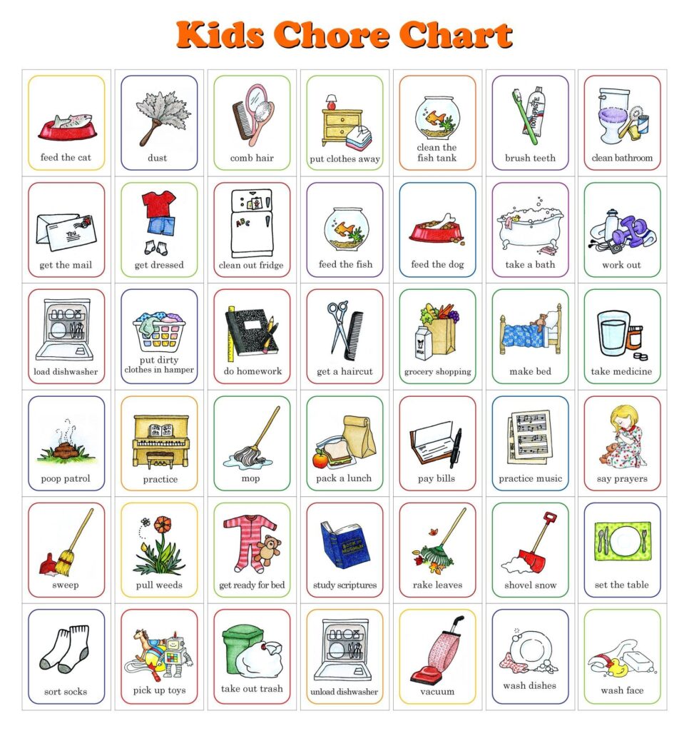 10 Best Free Printable Chore Clip Art Chores For Kids Kids Routine Chart Chore Chart Kids
