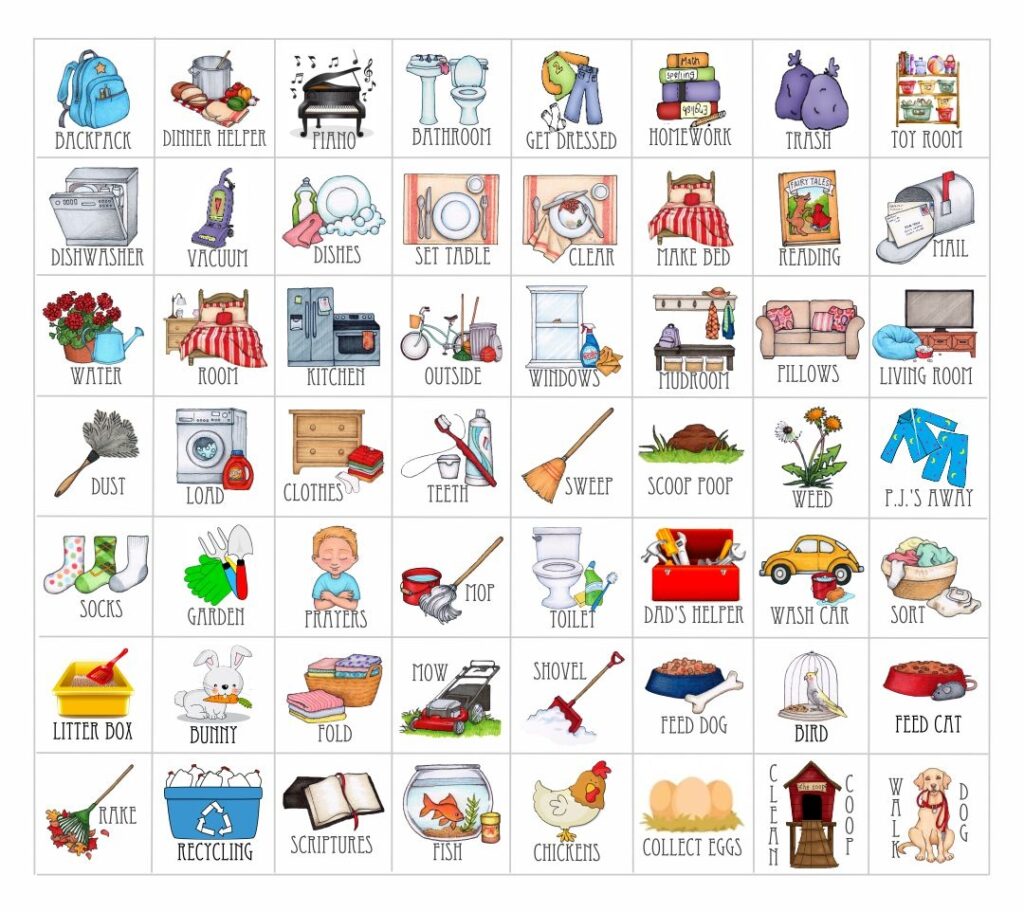 10 Best Free Printable Chore Clip Art Printablee