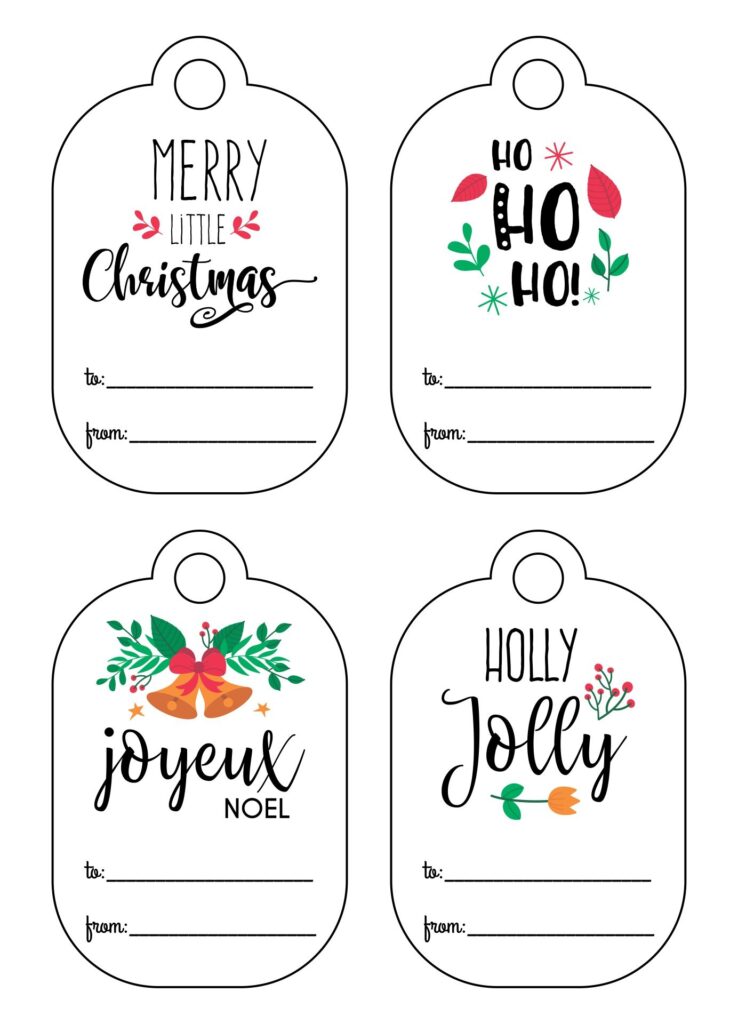 10 Best Free Printable Christmas Gift Name Tags Printablee