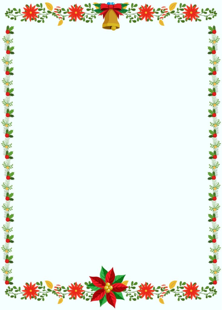 10 Best Free Printable Christmas Stationery Borders Printablee