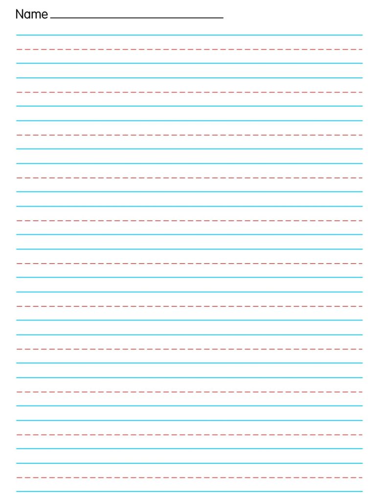 10 Best Free Printable Handwriting Paper Printablee