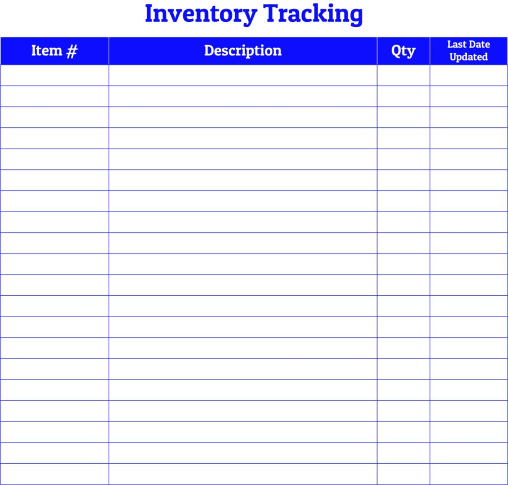 10 Best Free Printable Inventory Log Sheet Printablee