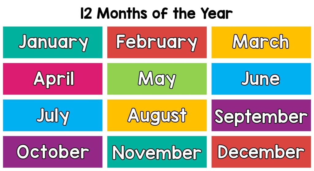 10 Best Free Printable Months Of The Year Chart Printablee