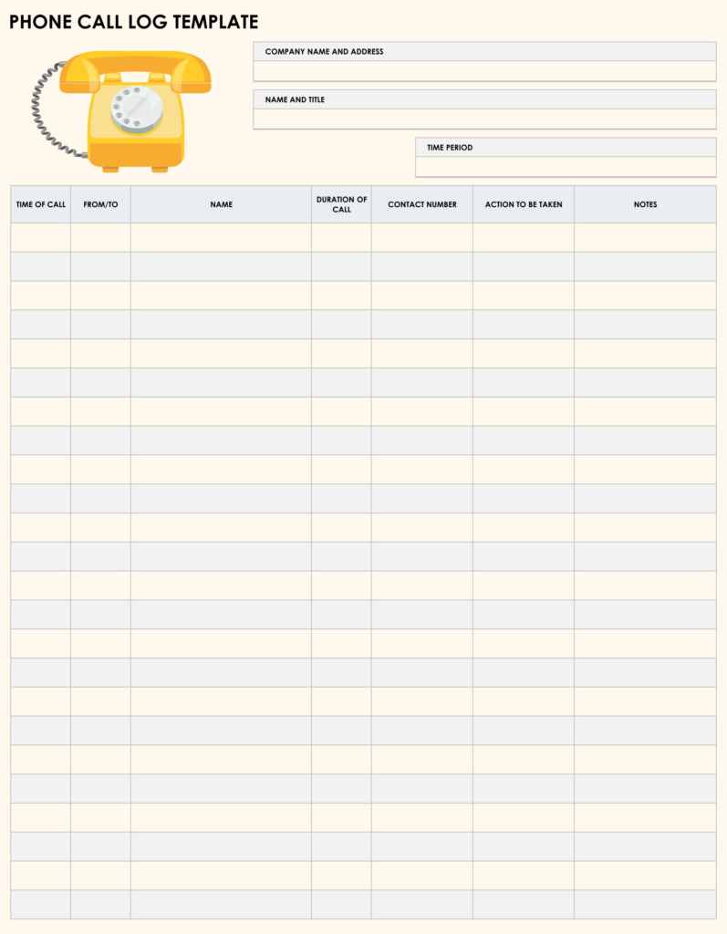 10 Best Free Printable Phone Log Form Printablee