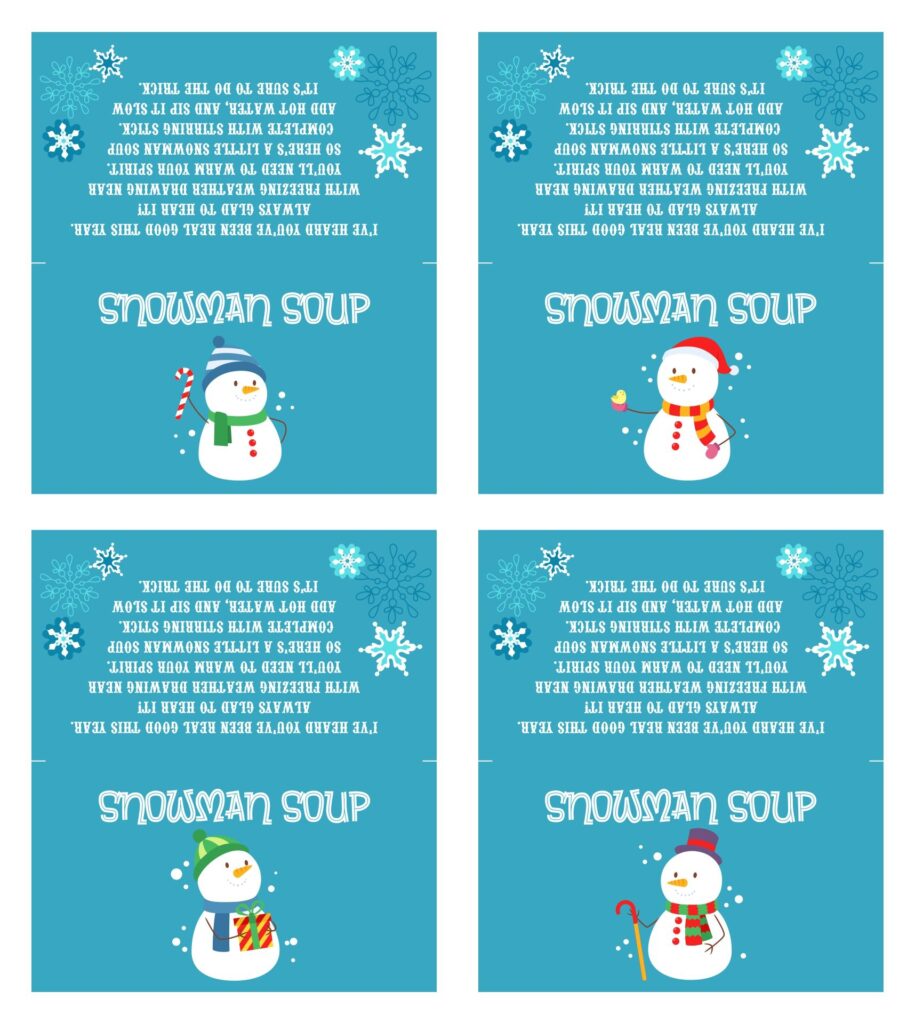10 Best Free Printable Snowman Soup Labels Printablee