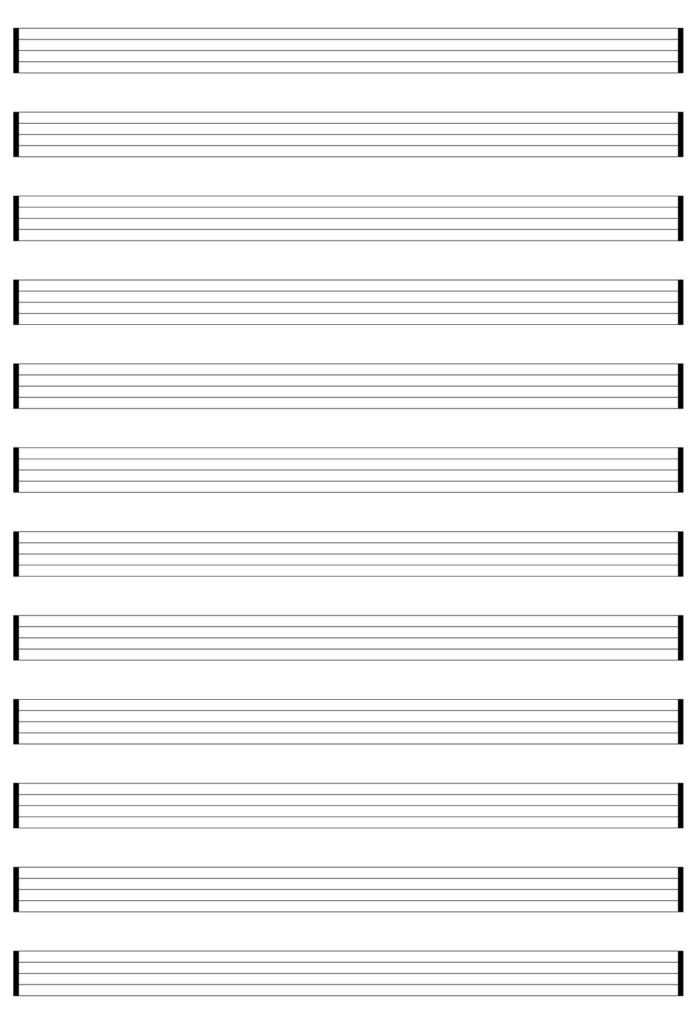 10 Best Free Printable Staff Paper Blank Sheet Music Printablee