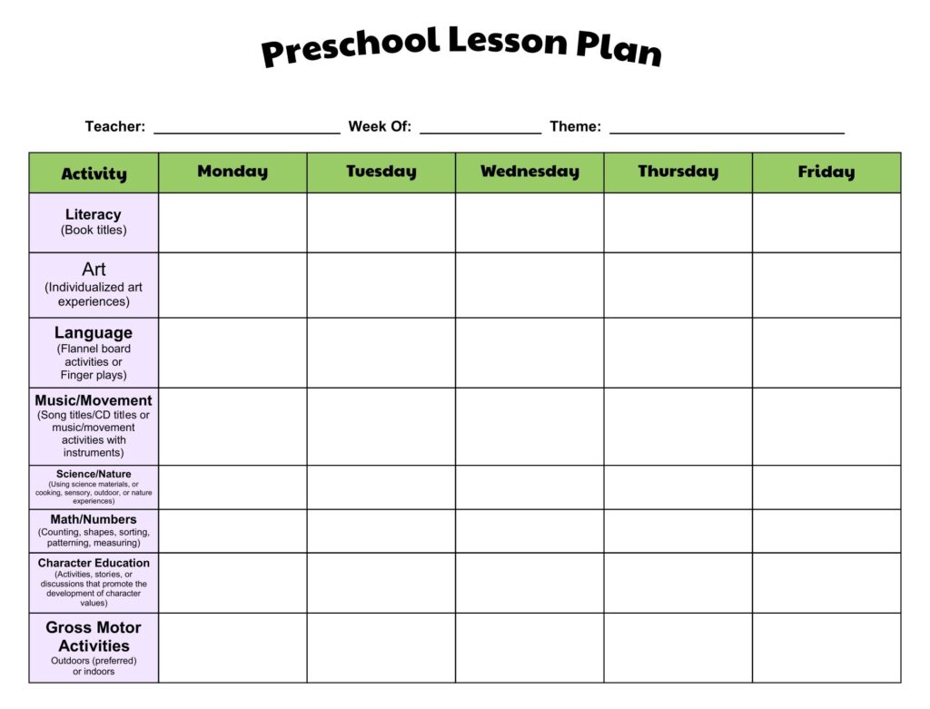 10 Best Free Printable Toddler Lesson Plans Printablee