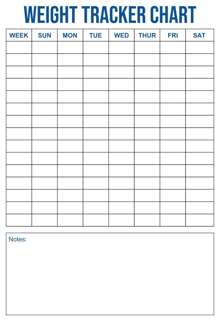 10 Best Free Printable Weight Loss Tracker Printablee