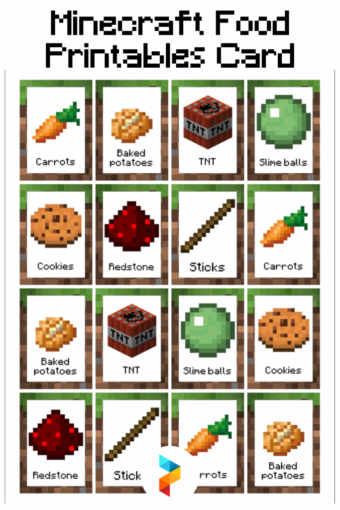 10 Best Minecraft Food Printables Card Printablee