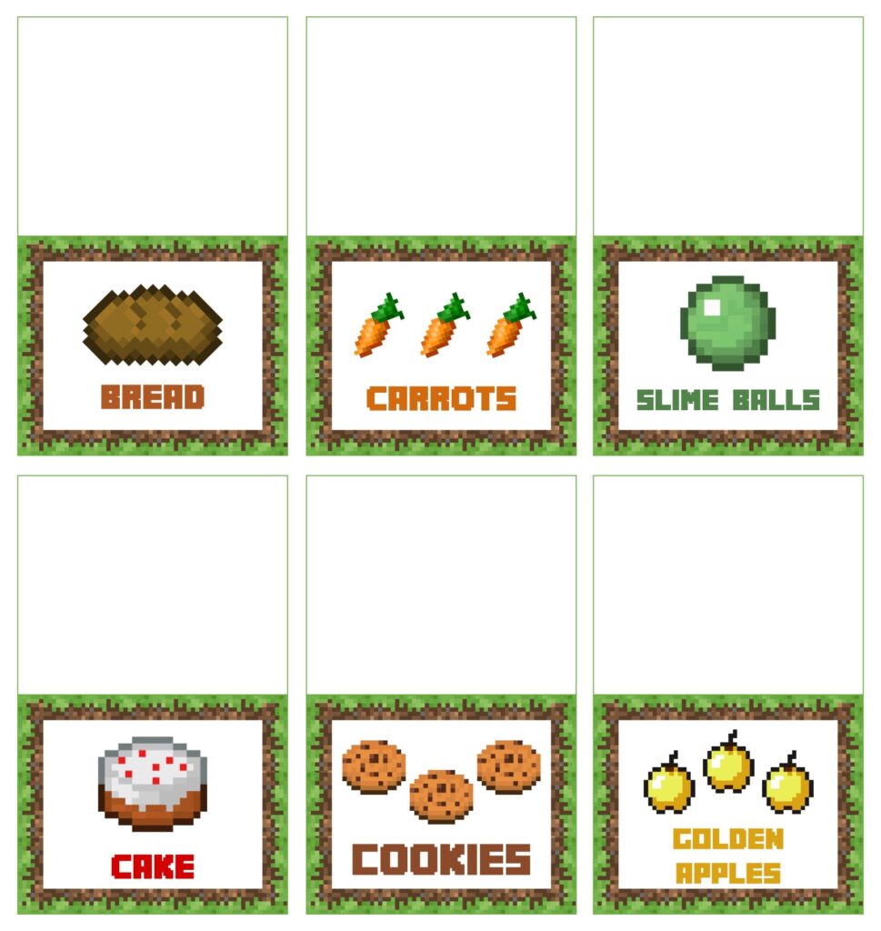 10 Best Minecraft Food Printables Card Printablee