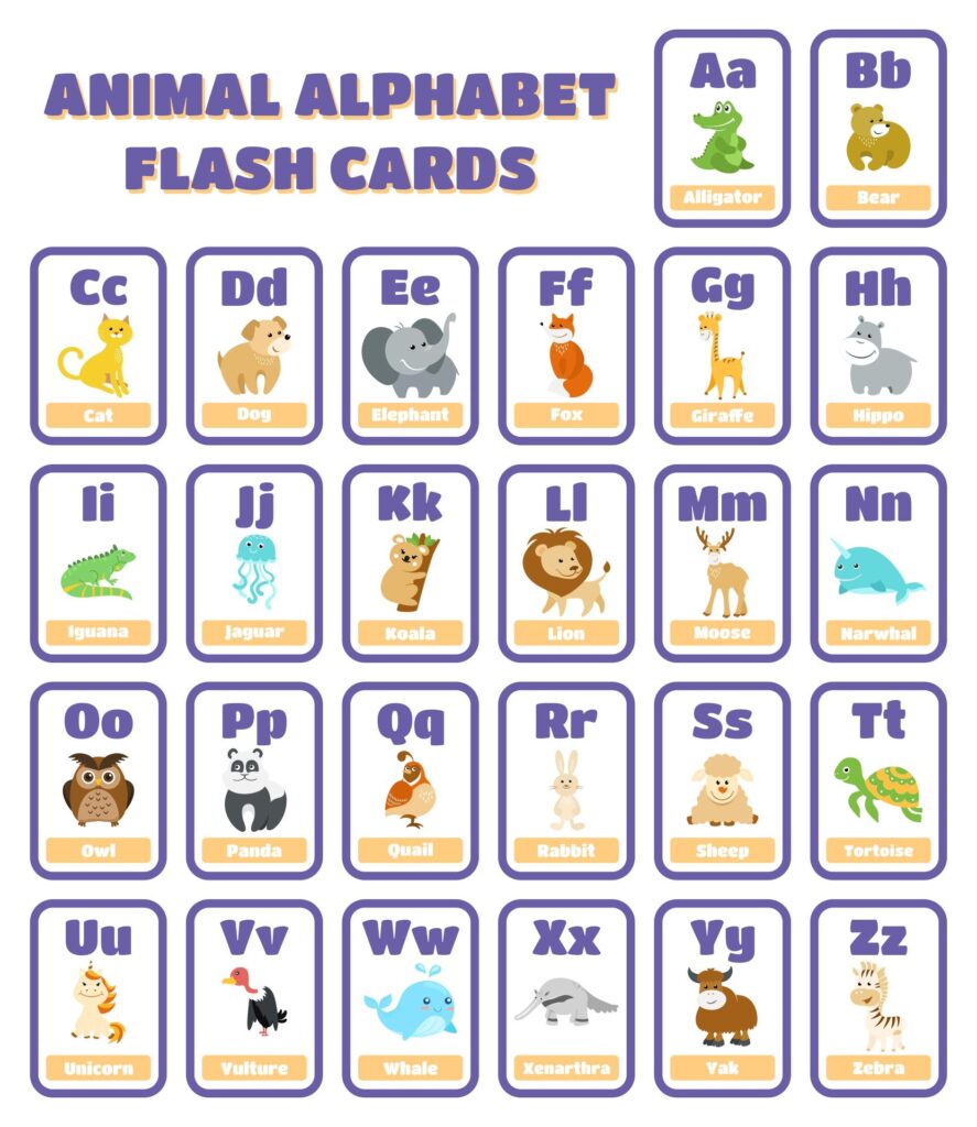 10 Best Printable Animal Flash Cards Printablee
