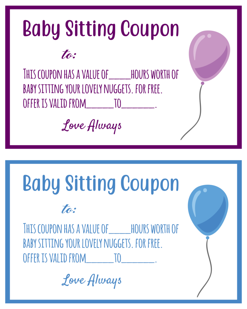 10 Best Printable Babysitting Voucher Template Printablee