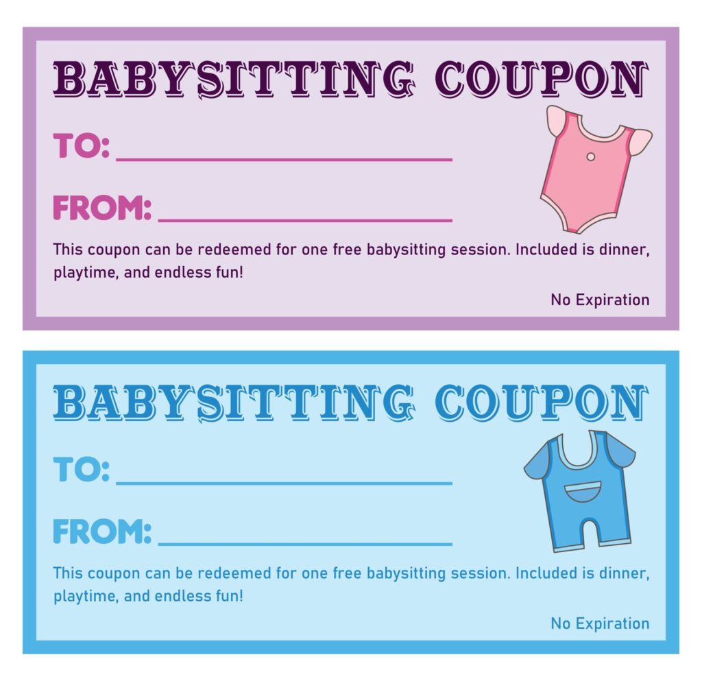 Free Printable Babysitting Coupons