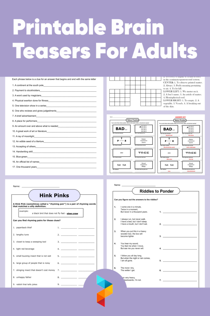 10 Best Printable Brain Teasers For Adults Printablee