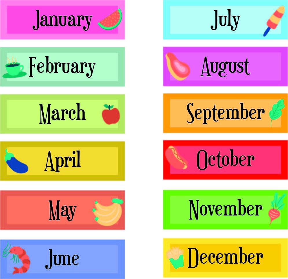 10 Best Printable Calendar Month Labels Month Labels Months In A Year Math Activities Preschool