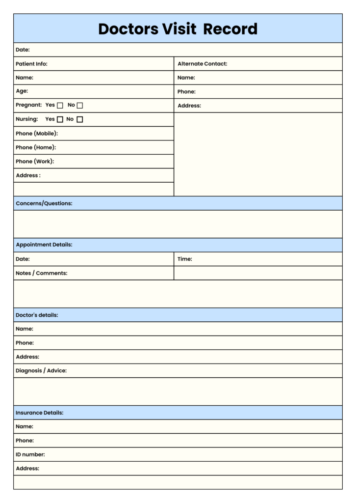 10 Best Printable Forms Medical Doctors Printablee