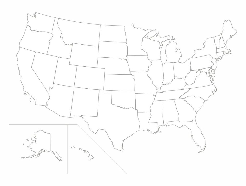 Printable Map Of The United States Free