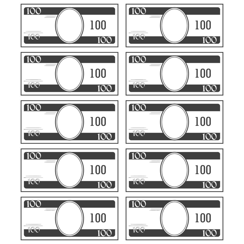 10 Best Printable Play Money Actual Size Printablee
