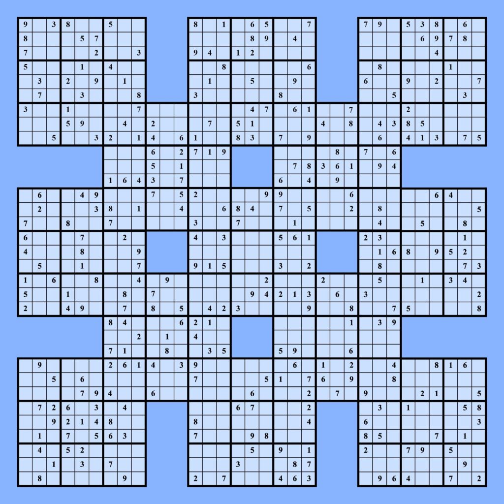 10 Best Printable Samurai Sudoku Grid Printablee