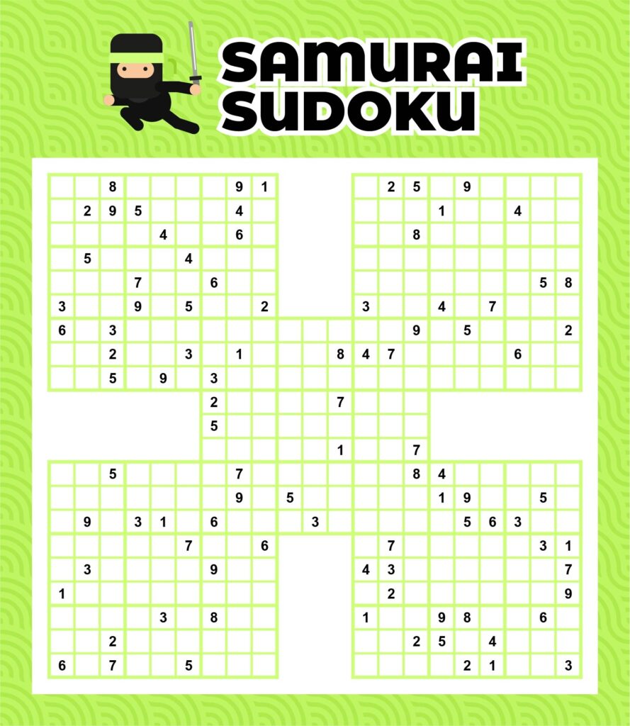 Free Printable Samurai Sudoku Puzzles