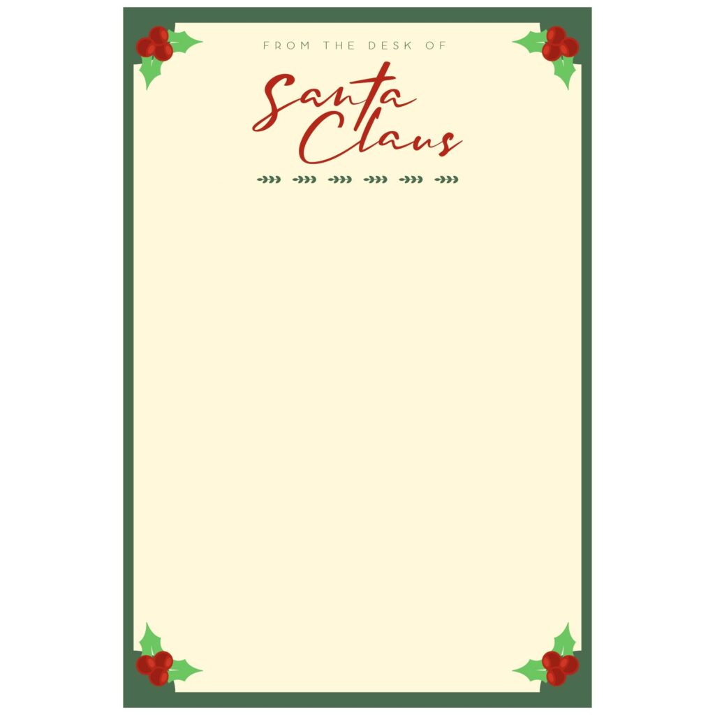 Santa Letterhead Printable Free