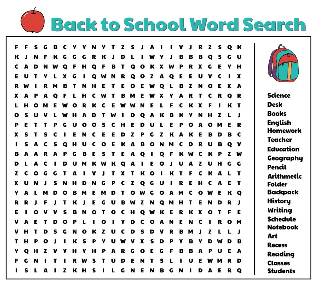 10 Best School Word Search Puzzles Printable Printablee