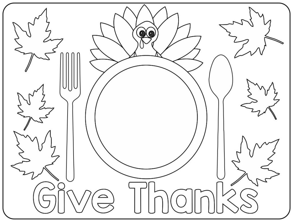 10 Best Thanksgiving Placemat Printables Printablee