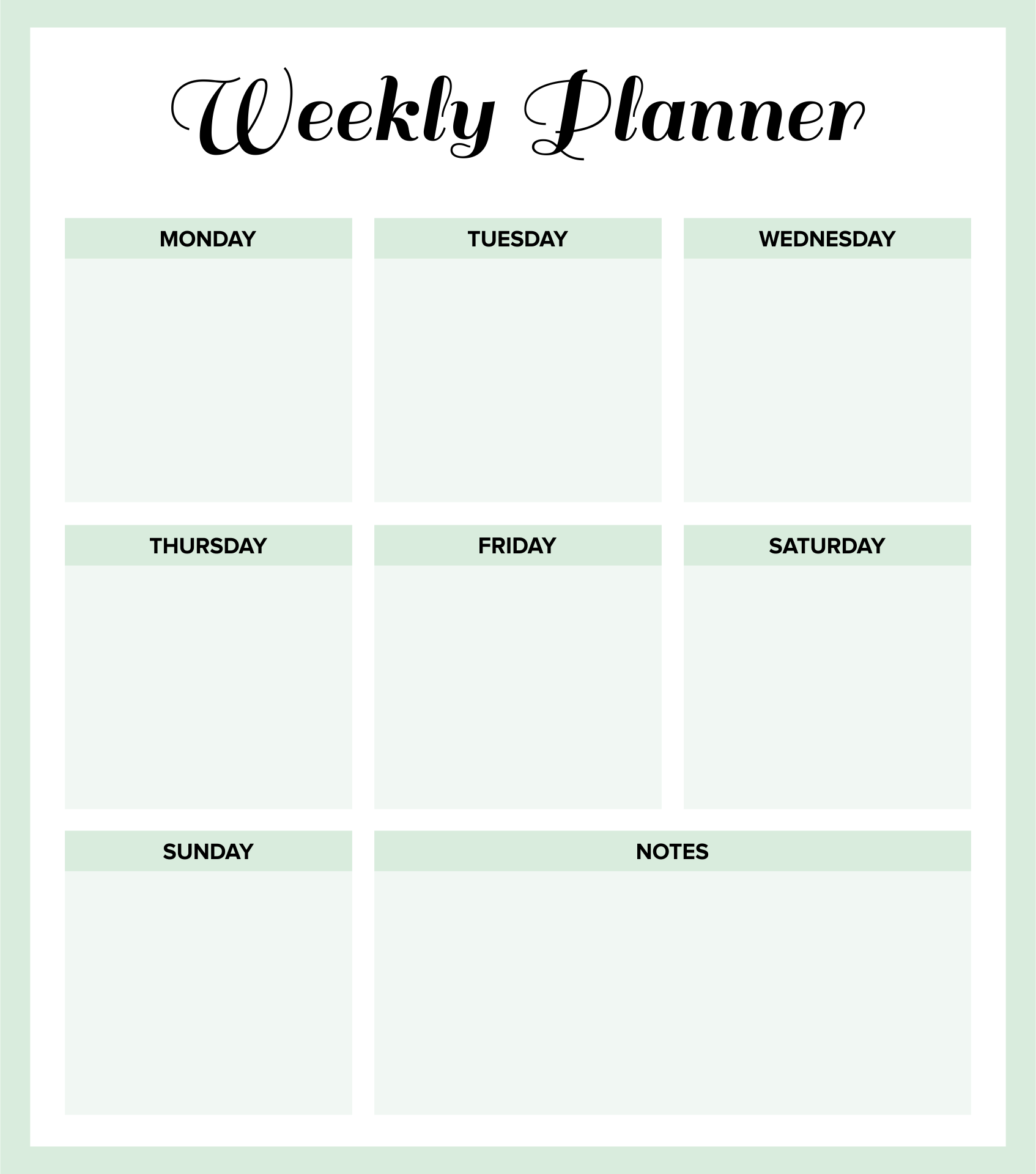Printable Weekly Schedule Template Pdf