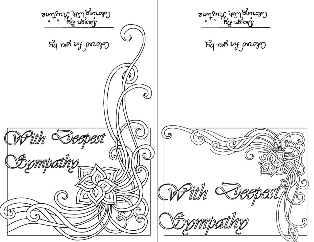 10 Color Your Own Sympathy Card sets Of Ten instant Etsy Sympathy Cards Printable Coloring Cards Printable Cards