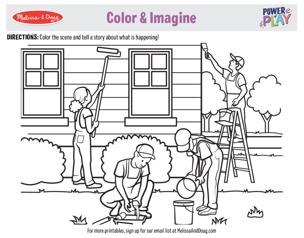 10 Coloring Printables For Kids To Imagine Different Occupations Melissa Doug