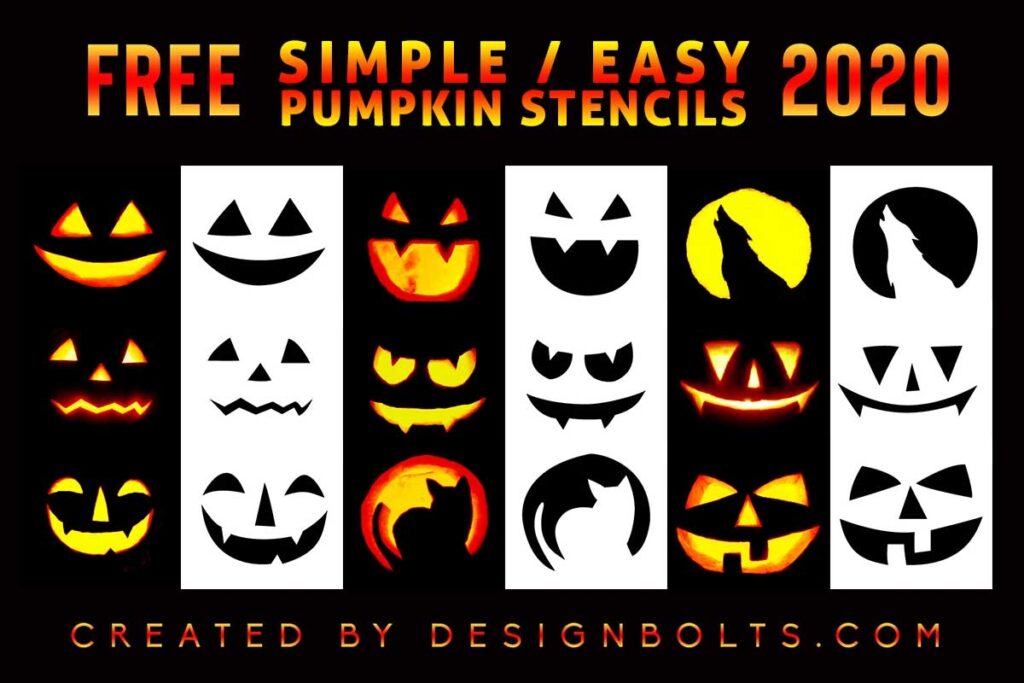 10 Free Easiest Pumpkin Carving Stencils 2020 For Kids Beginners Designbolts