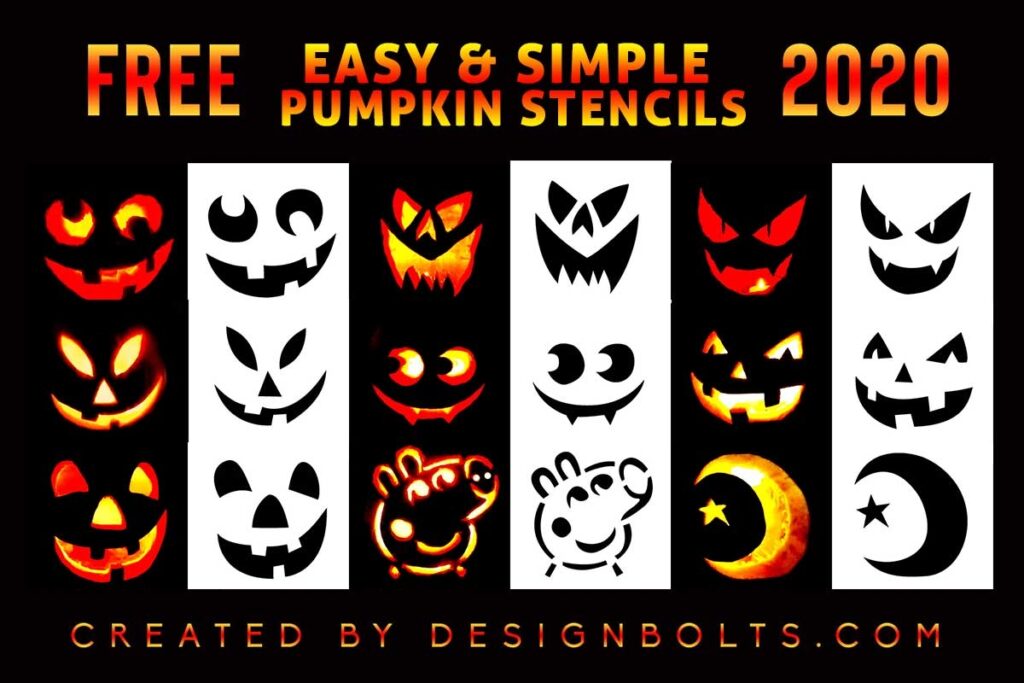 10 Free Easy Halloween Pumpkin Carving Stencils Templates Ideas 2020 For Kids Designbolts