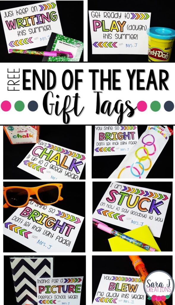 10 Free End Of The Year Student Gift Tags Sara J Creations