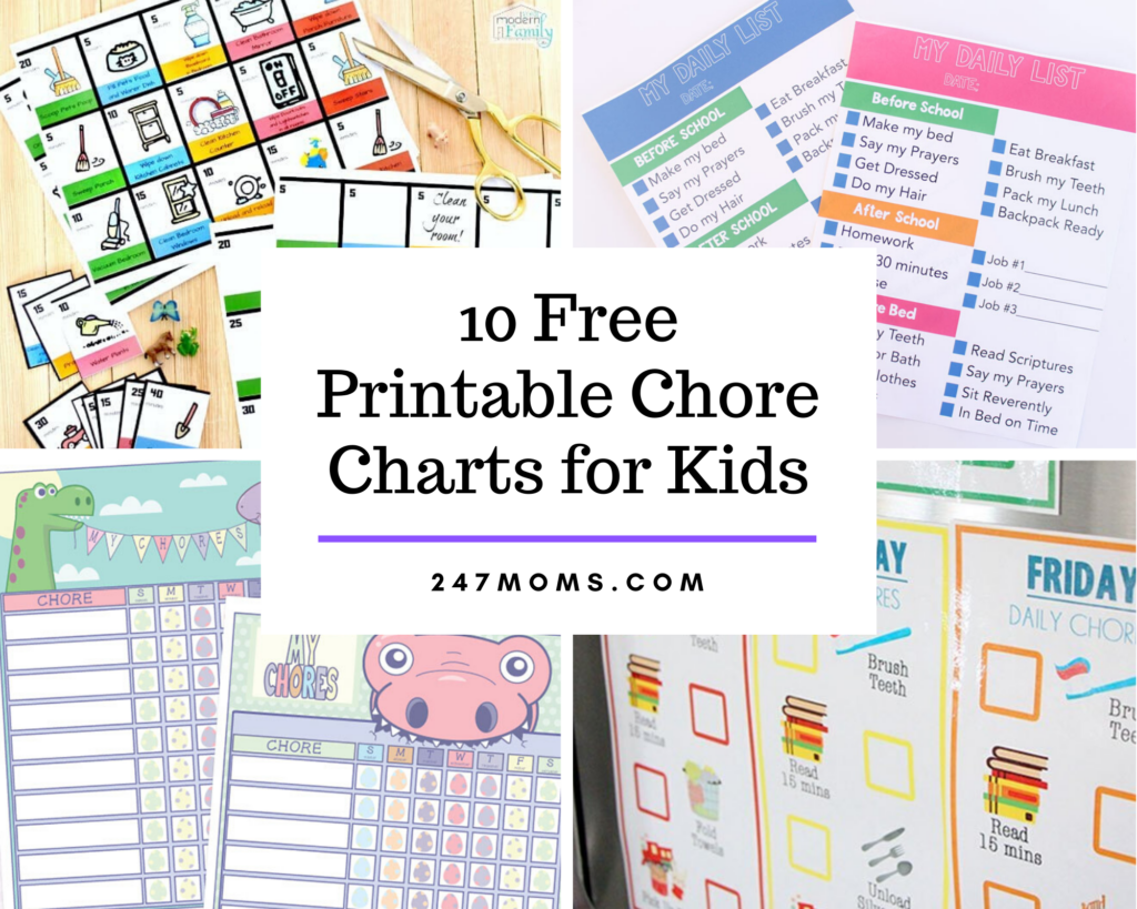 10 Free Printable Chore Charts For Kids 24 7 Moms