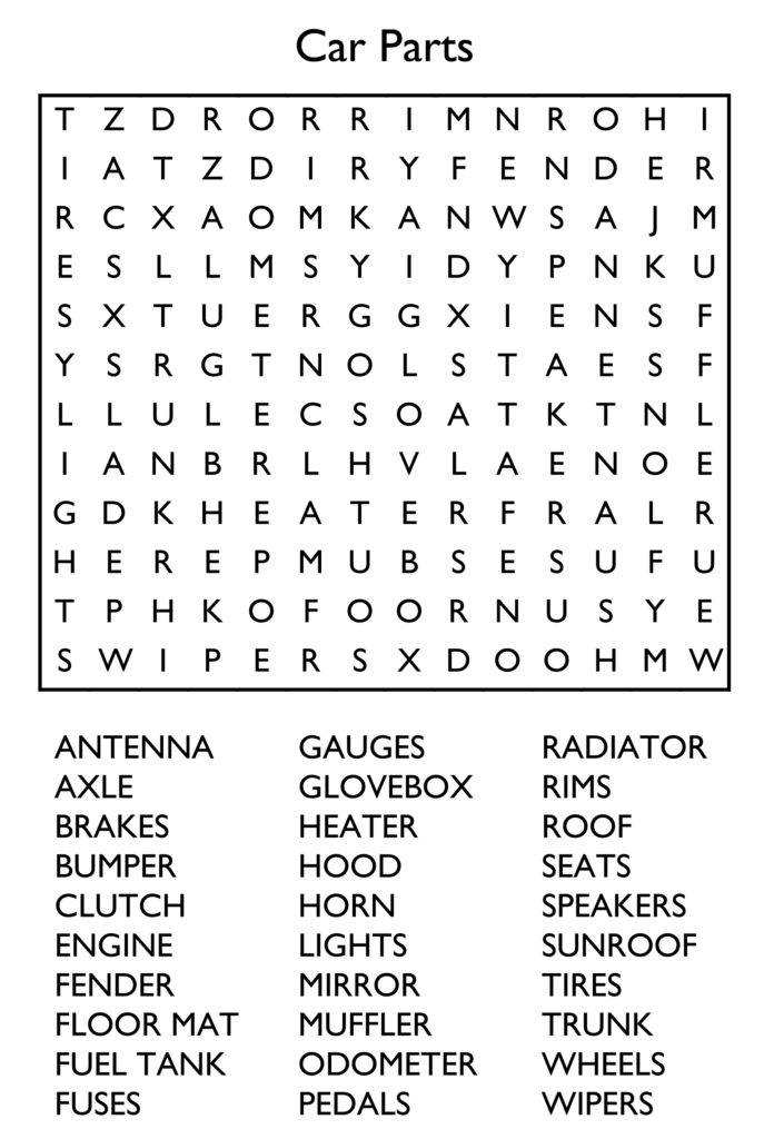 Free Printable Word Search Puzzles Adults