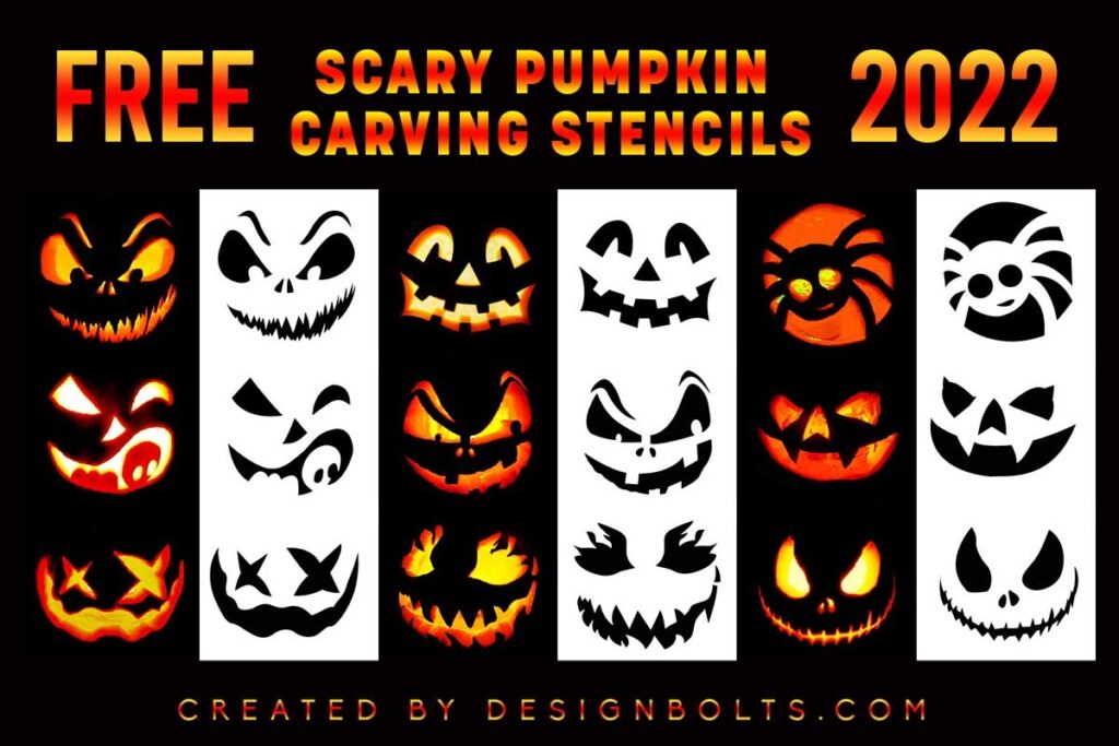 10 Free Scary Halloween Pumpkin Carving Stencils Patterns 2022 Designbolts