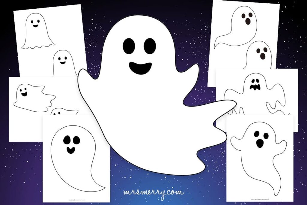 10 Ghost Template Printables For Halloween Crafts Mrs Merry
